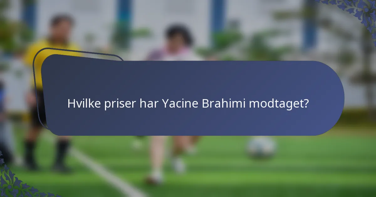 Hvilke priser har Yacine Brahimi modtaget?
