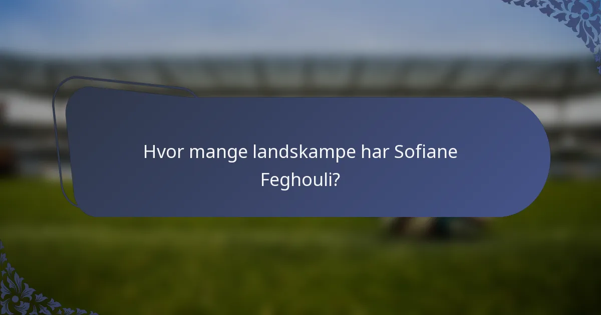 Hvor mange landskampe har Sofiane Feghouli?