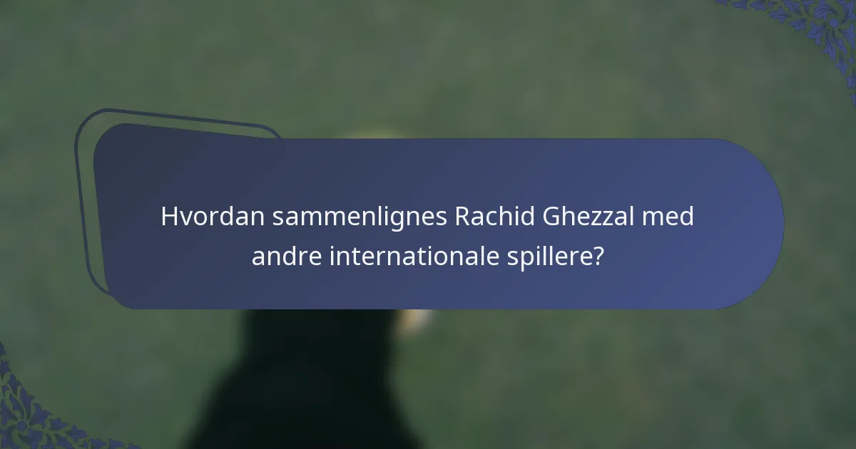 Hvordan sammenlignes Rachid Ghezzal med andre internationale spillere?