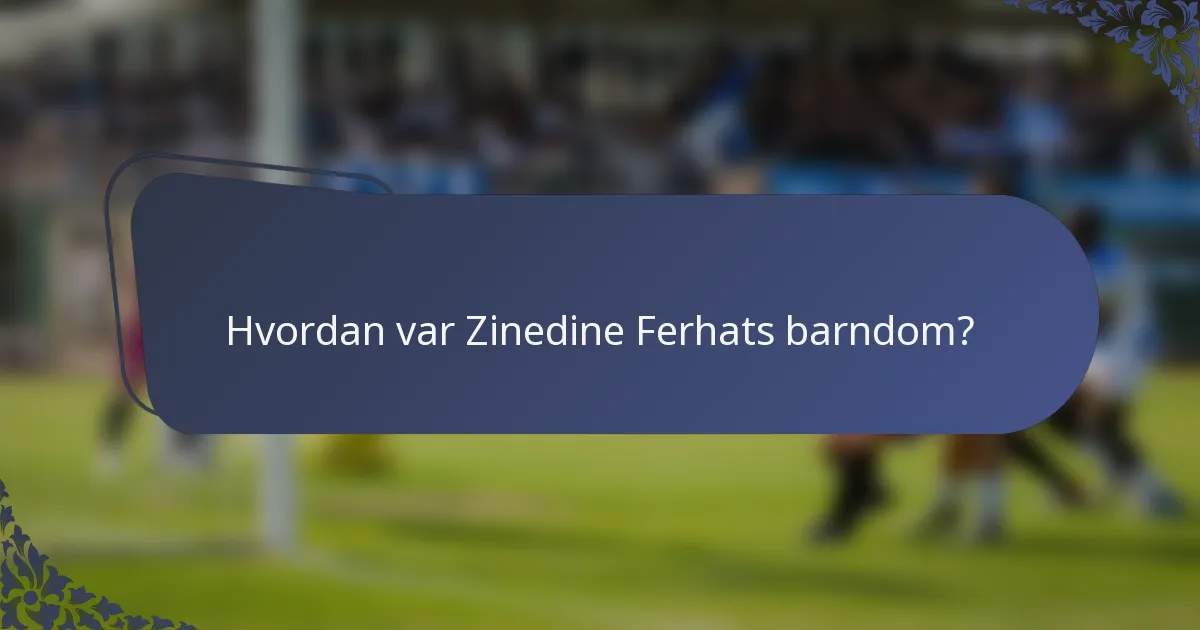 Hvordan var Zinedine Ferhats barndom?
